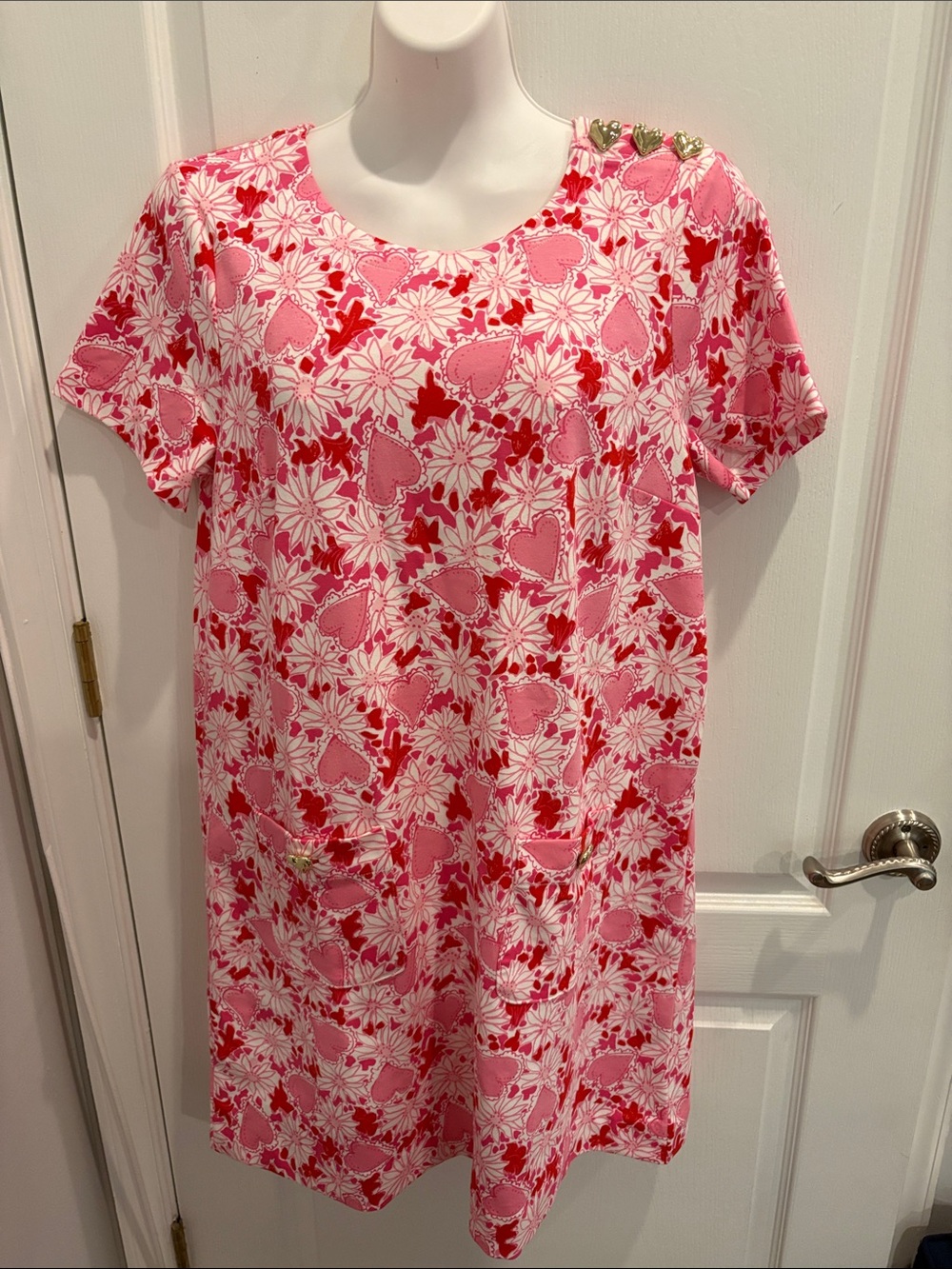 Lilly Pulitzer Coconut Dear Heart Mattison Dress Size XL